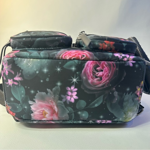 NEW Madden Girl Mini Black Floral Backpack and Removable Jeweled Zipper Pouch - Picture 7 of 8